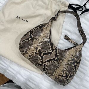 BY FAR mini snake skin bag